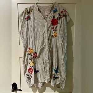 Johnny Was Multicolor Embroidered Tunic